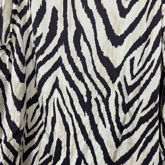 Current/Elliott Zebra Print Longline Tank Top Small Beige Brown Lyocell Festival - Picture 3 of 5
